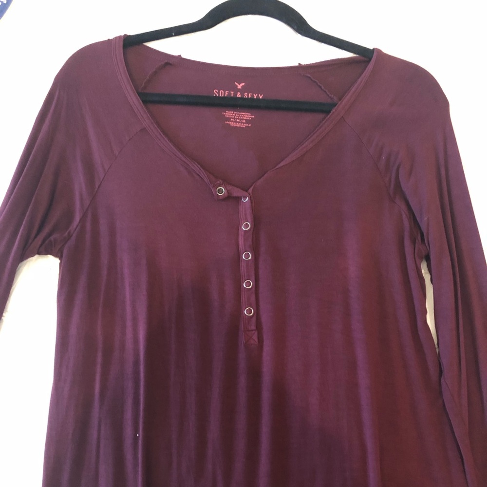Deep purple soft long sleeve t-shirt